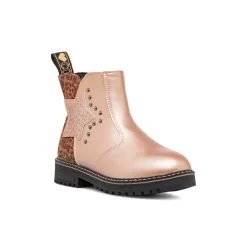 Stivaletti da ragazza rosa con dettagli borchie e glitter Enrico Coveri