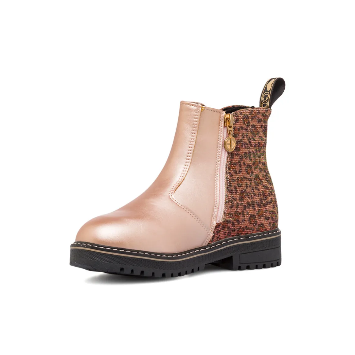 Stivaletti da ragazza rosa con dettagli borchie e glitter Enrico Coveri