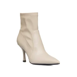 Stivaletti eleganti bianco off-white con tacco 8,5 cm da donna Lora Ferres