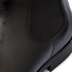 Stivaletti eleganti con fascia elastica neri in pelle da uomo La Cuoieria