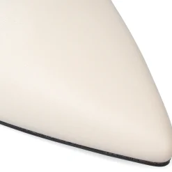 Stivaletti eleganti con tacco campana 9 cm bianco off-white da donna Lora Ferres