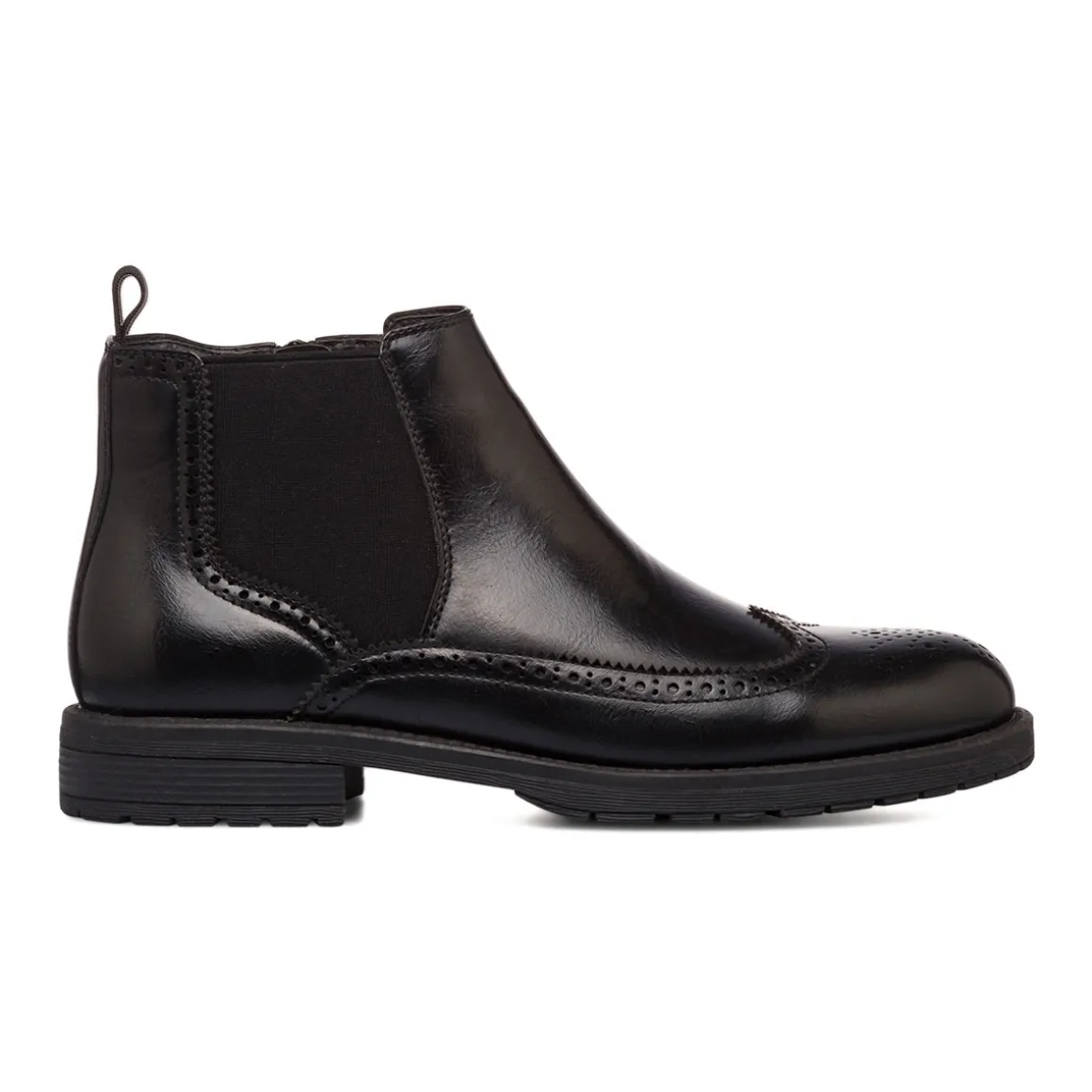 Stivaletti eleganti da uomo neri con dettagli brogue Riflessi Urbani
