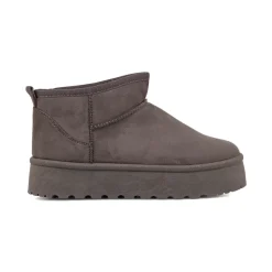 Stivaletti imbottiti Donna grigi Lora Ferres in tessuto effetto scamosciato con suola platform