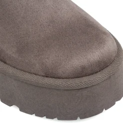 Stivaletti imbottiti Donna grigi Lora Ferres in tessuto effetto scamosciato con suola platform