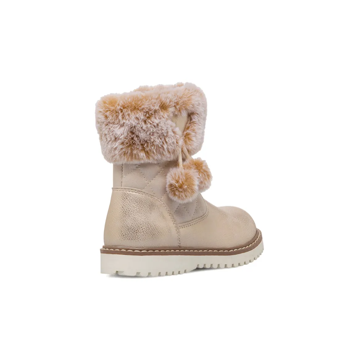 Stivaletti imbottiti oro da Bambina con pon pon Le scarpe di Alice