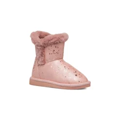 Stivaletti imbottiti rosa da bambina con stelline dorate e finta pelliccia Le Scarpe di Alice