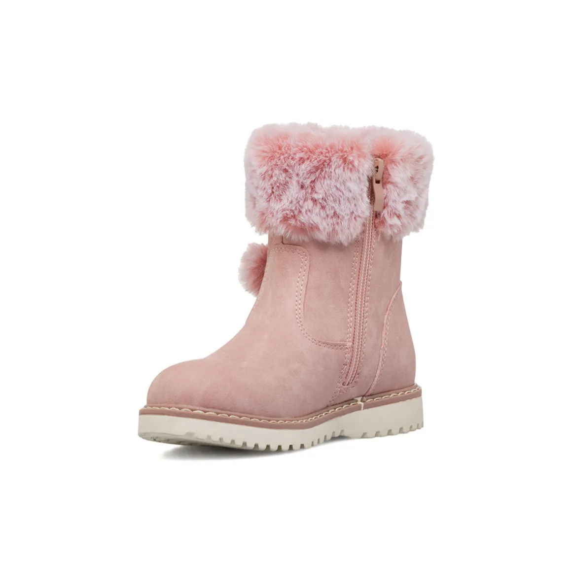 Stivaletti imbottiti rosa da Bambina con pon pon Le scarpe di Alice
