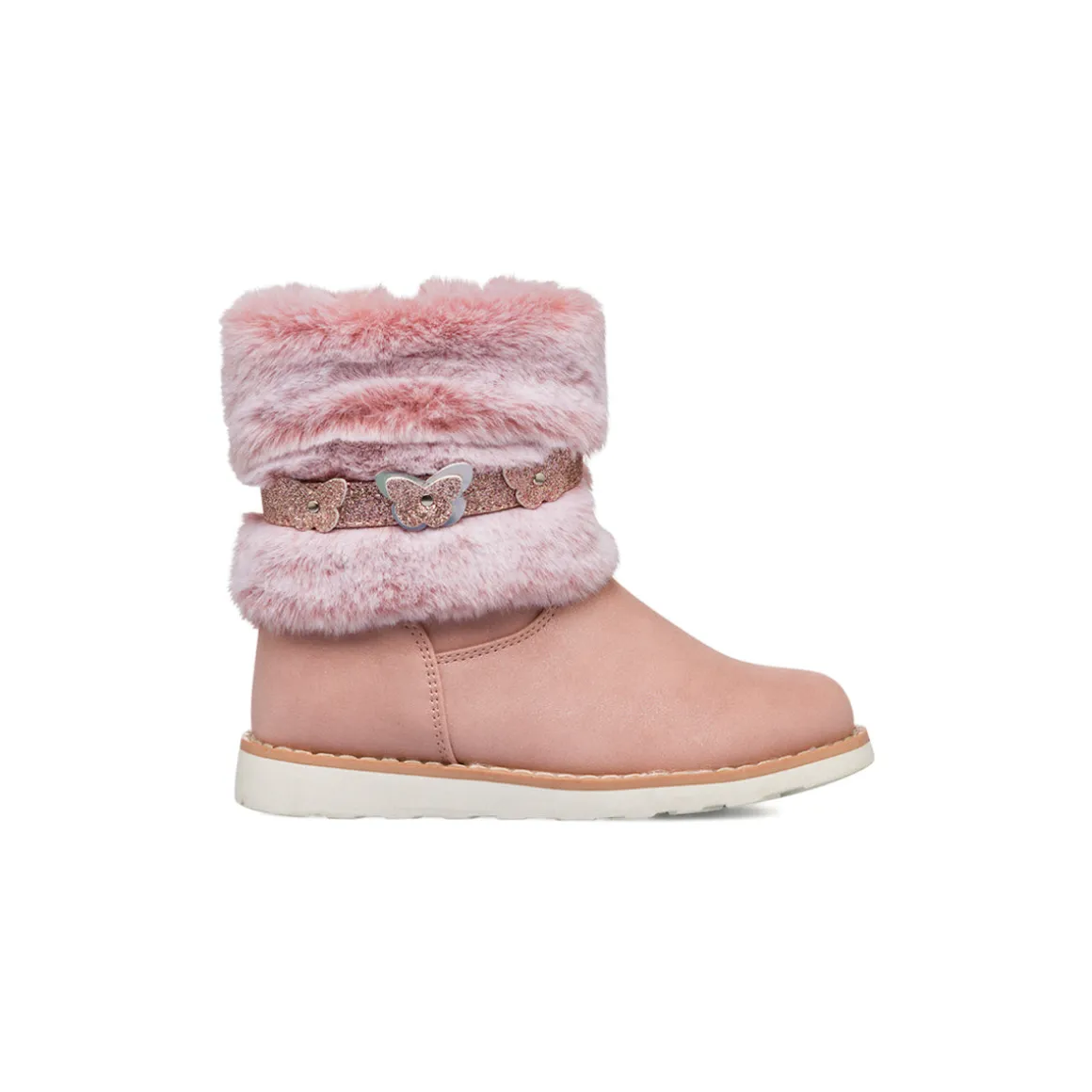 Stivaletti imbottiti rosa da bambina con finta pelliccia Le Scarpe di Alice