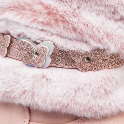 Stivaletti imbottiti rosa da bambina con finta pelliccia Le Scarpe di Alice