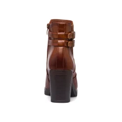 Stivaletti marroni con tacco 8,5 cm fibbie effetto vintage da Donna Lora Ferres