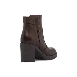 Stivaletti marroni da Donna con tacco 8,5 cm e bottoni Lora Ferres