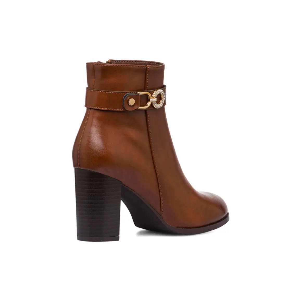 Stivaletti marroni da Donna con fibbia e tacco 8 cm Lora Ferres