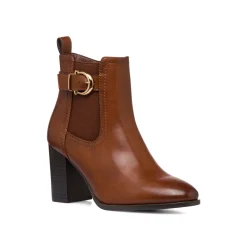 Stivaletti marroni da Donna con fibbia e tacco 8 cm Lora Ferres