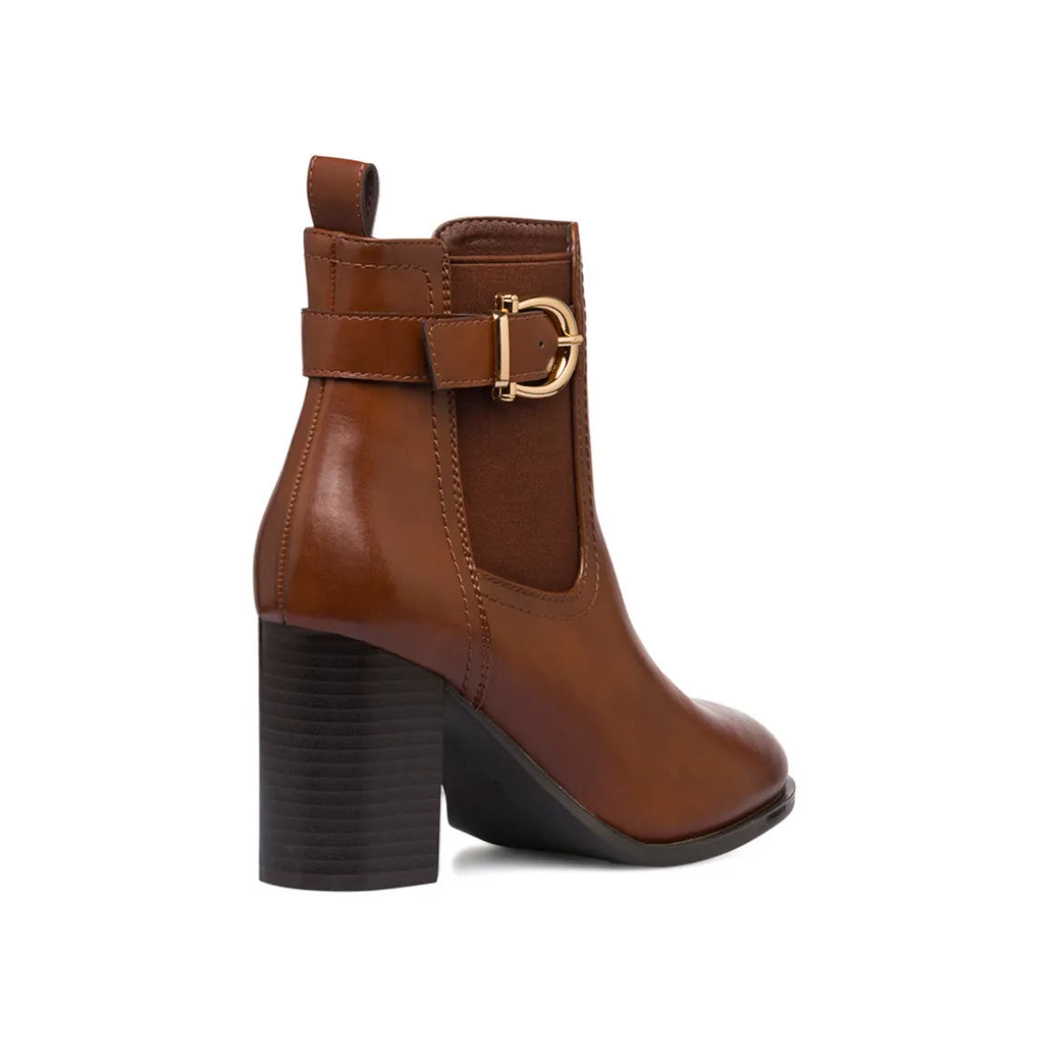 Stivaletti marroni da Donna con fibbia e tacco 8 cm Lora Ferres