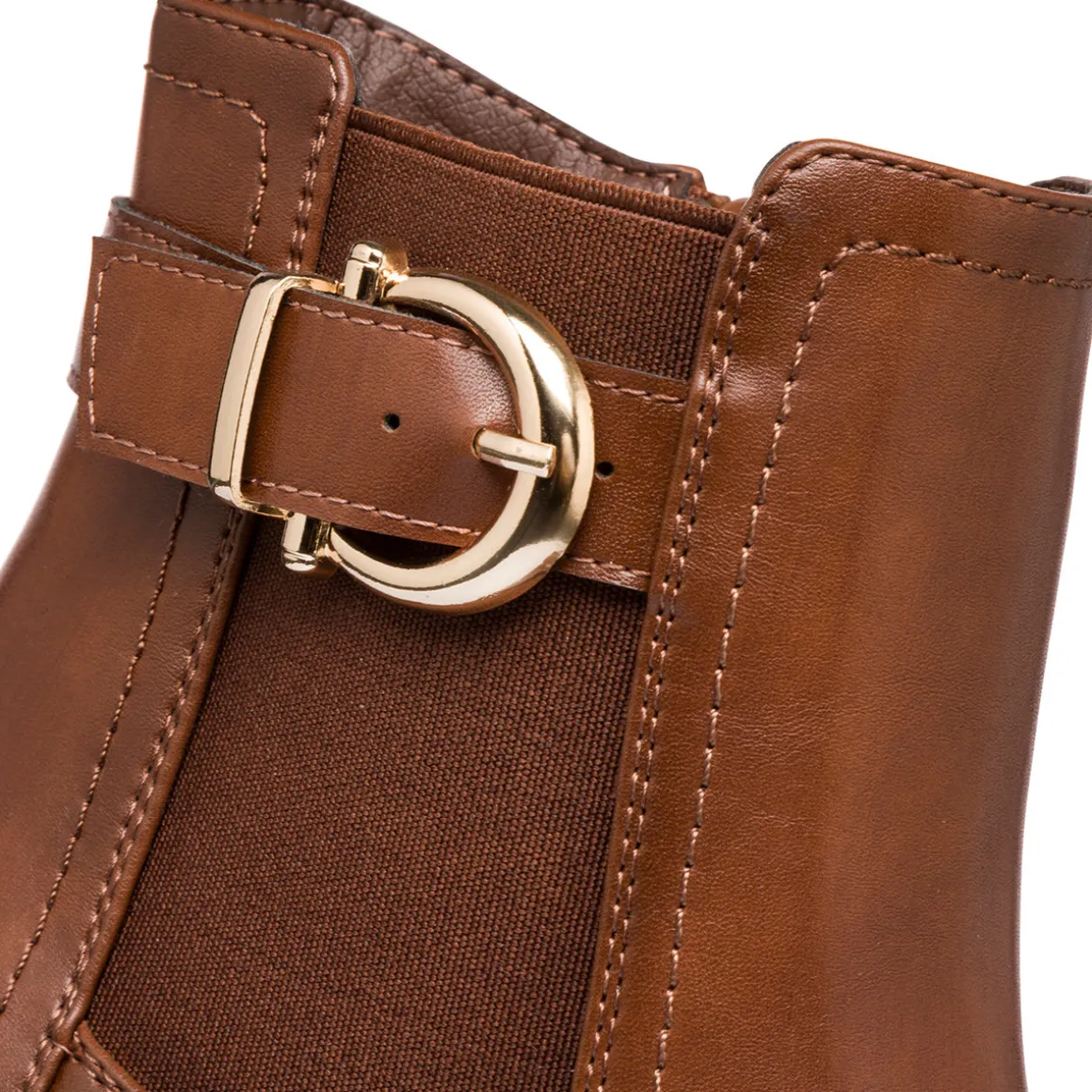 Stivaletti marroni da Donna con fibbia e tacco 8 cm Lora Ferres