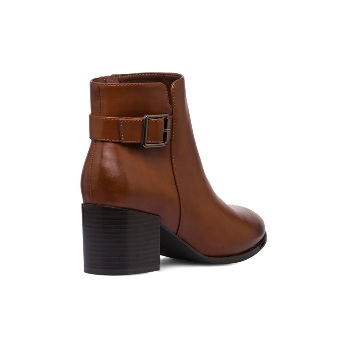 Stivaletti marroni da donna con tacco 6 cm e cinturino Lora Ferres