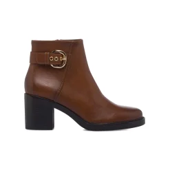 Stivaletti marroni da Donna con fibbia e tacco 7 cm Lora Ferres
