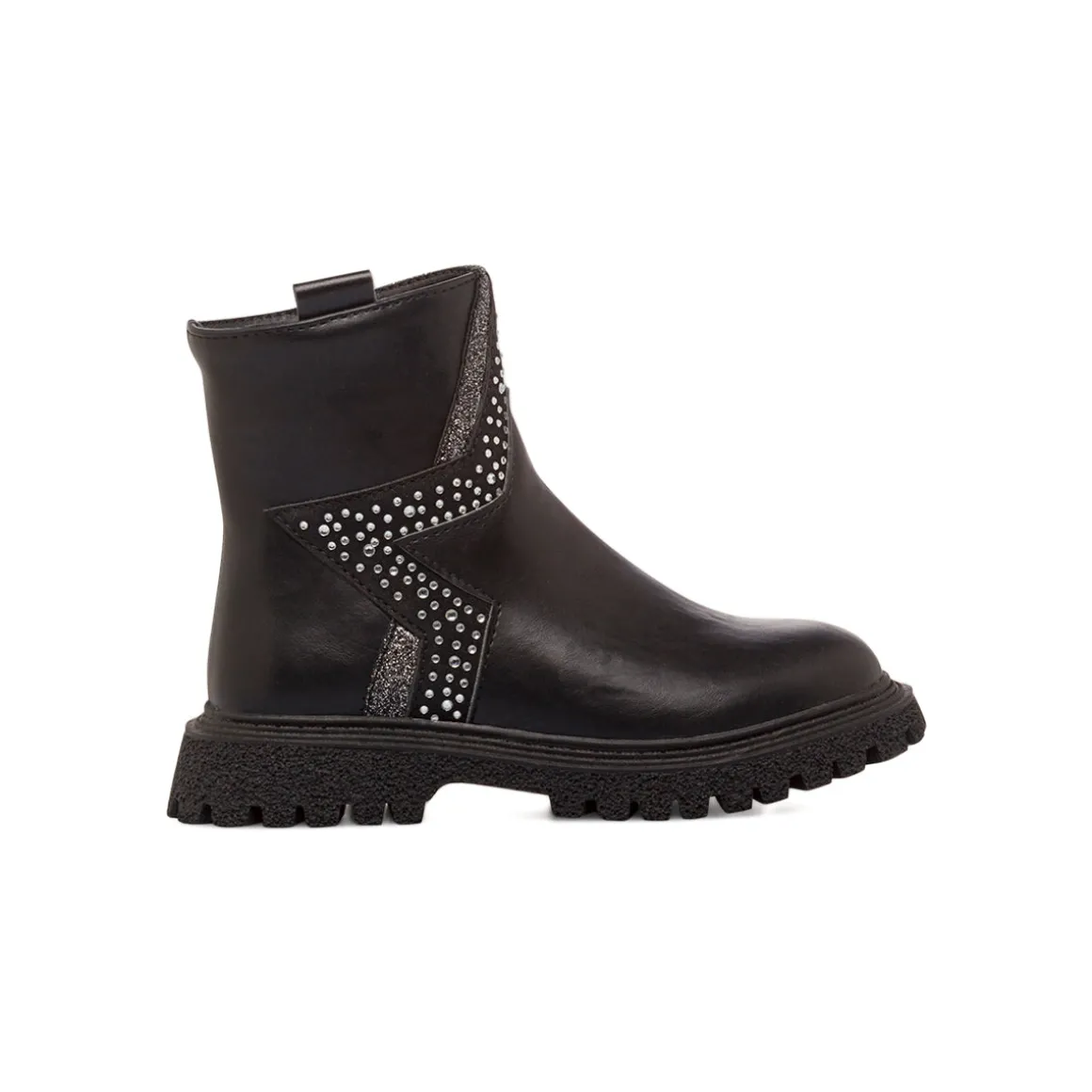 Stivaletti neri Bambina con glitter e strass Le Scarpe di Alice