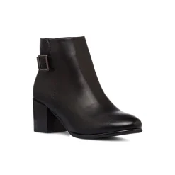 Stivaletti neri con fibbia e tacco 6 cm da Donna Lora Ferres