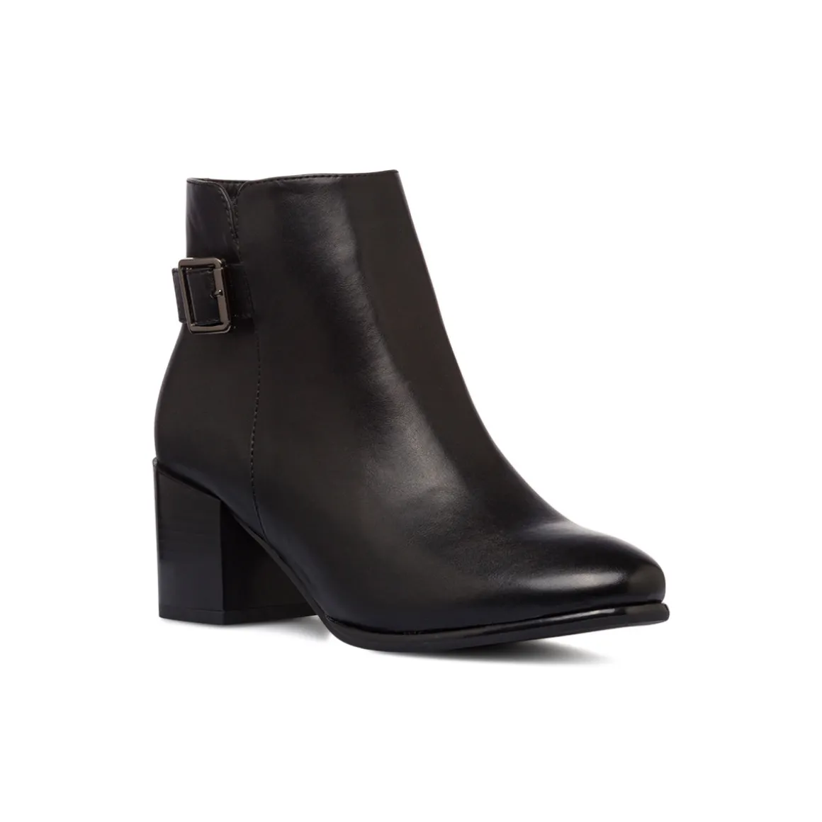 Stivaletti neri con fibbia e tacco 6 cm da Donna Lora Ferres
