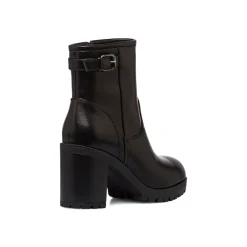 Stivaletti neri con fibbia e tacco 8 cm da Donna Lora Ferres