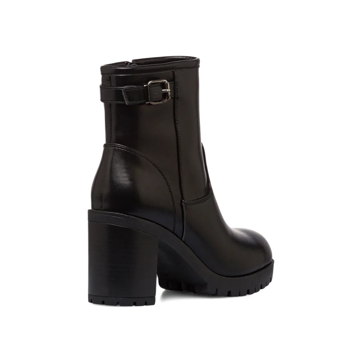 Stivaletti neri con fibbia e tacco 8 cm da Donna Lora Ferres