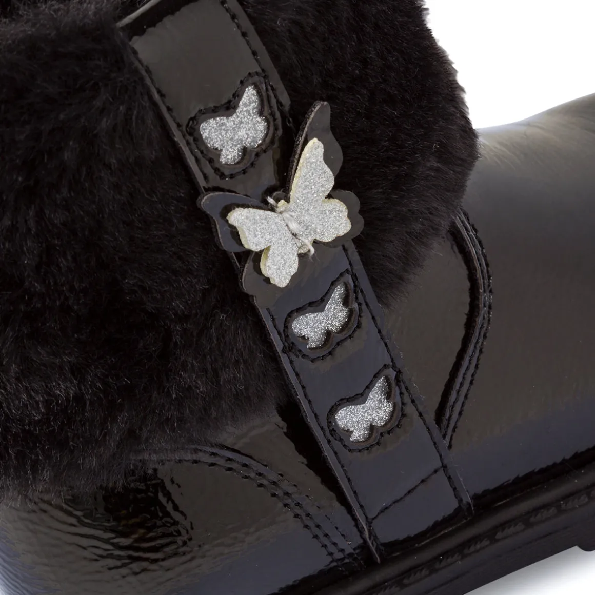 Stivaletti neri da Bambina con dettagli farfalla Le scarpe di Alice