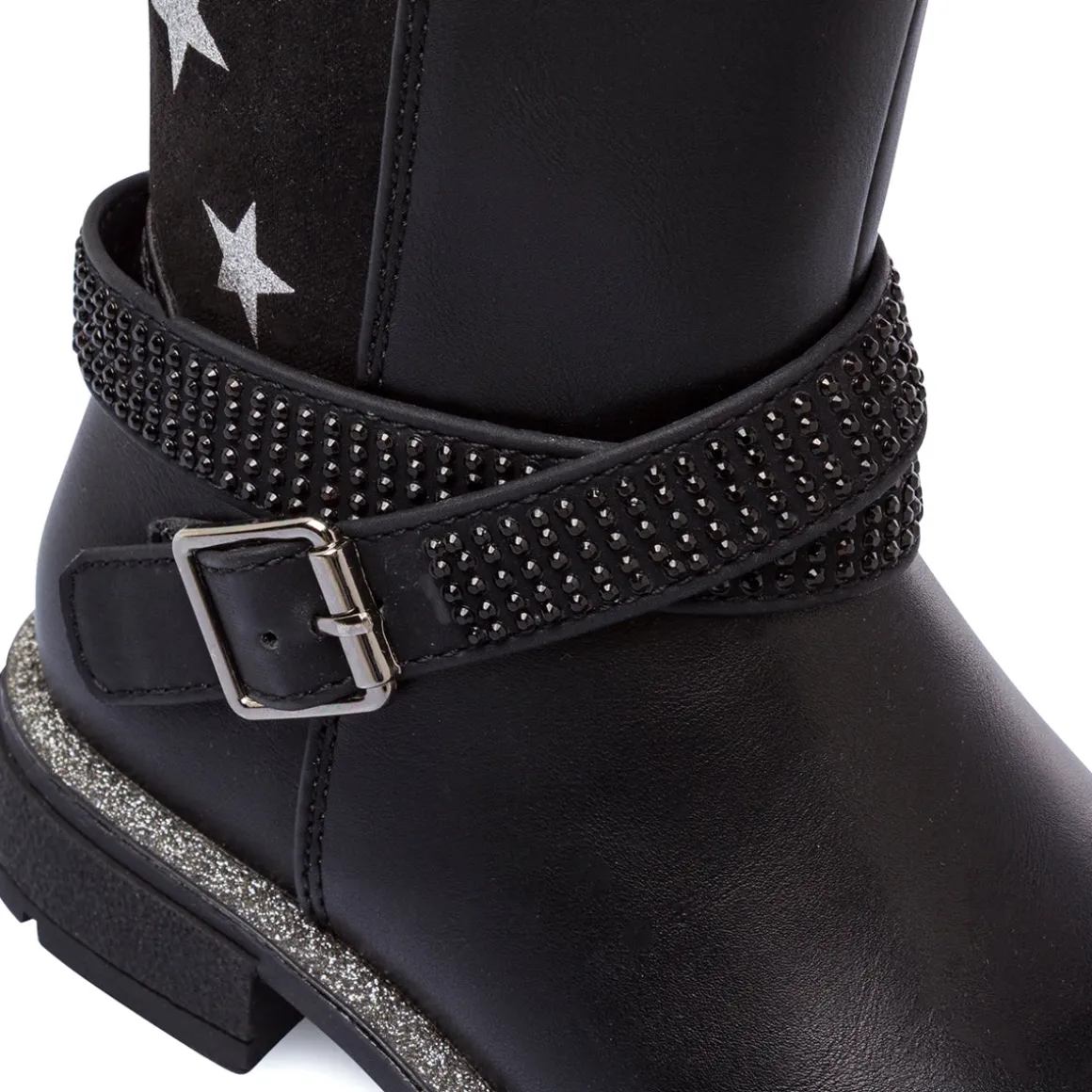 Stivaletti neri da Bambina con dettagli glitter Le scarpe di Alice