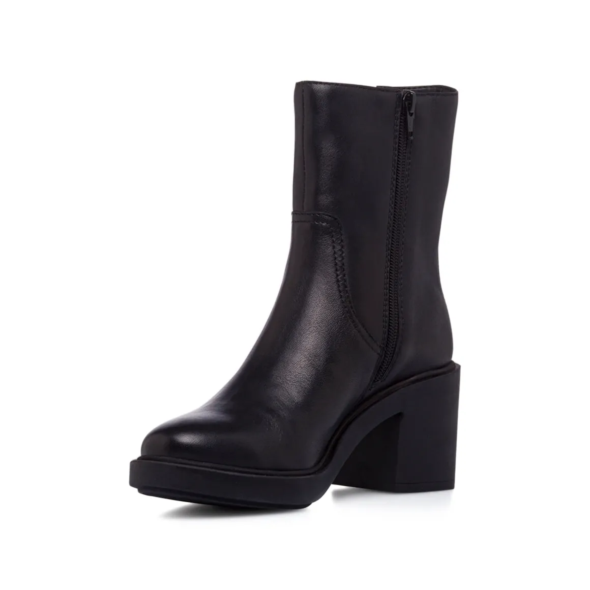 Stivaletti neri da Donna in pelle con tacco 7,5 cm Primopiano