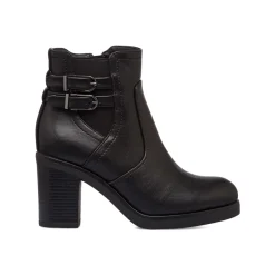 Stivaletti neri da donna con tacco 8,5 cm e fibbie Lora Ferres