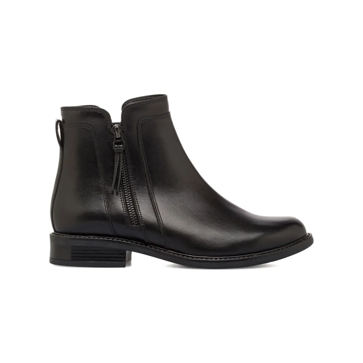 Stivaletti neri da Donna in pelle con zip Primopiano