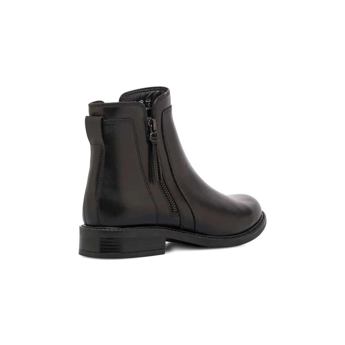 Stivaletti neri da Donna in pelle con zip Primopiano