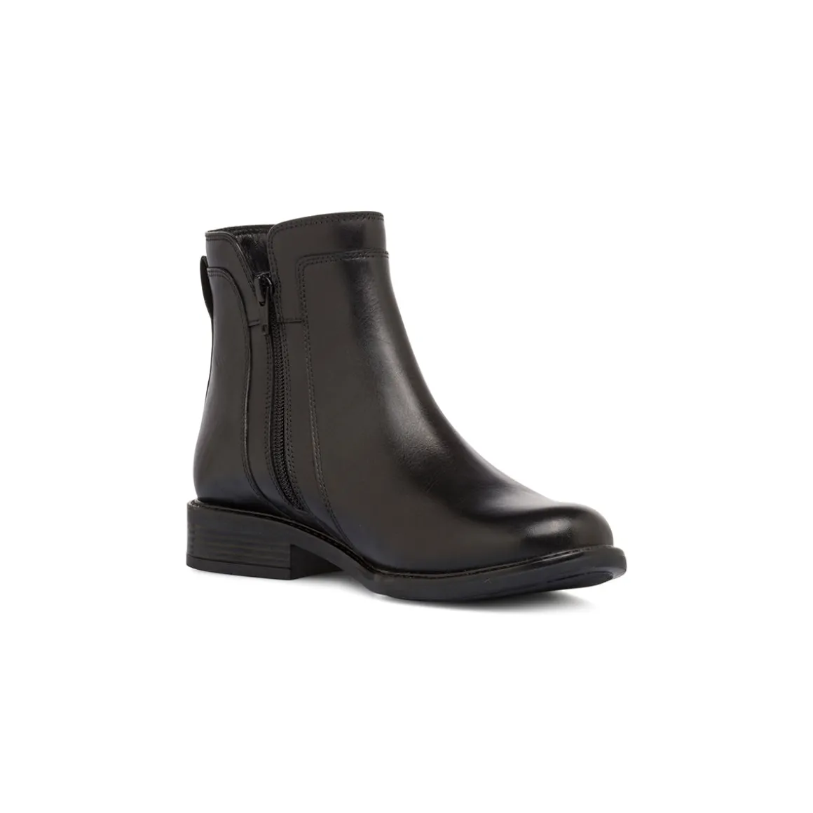 Stivaletti neri da Donna in pelle con zip Primopiano