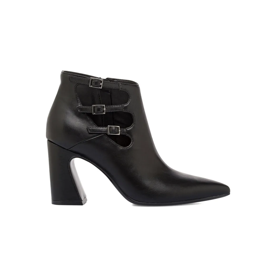 Stivaletti neri da Donna con tacco 8,5 cm e fibbie Swish Jeans
