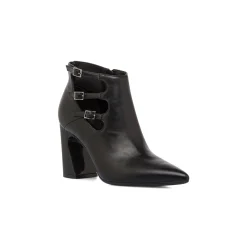 Stivaletti neri da Donna con tacco 8,5 cm e fibbie Swish Jeans