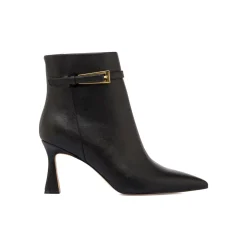Stivaletti neri da Donna con tacco rocchetto 8 cm e fibbia Lora Ferres