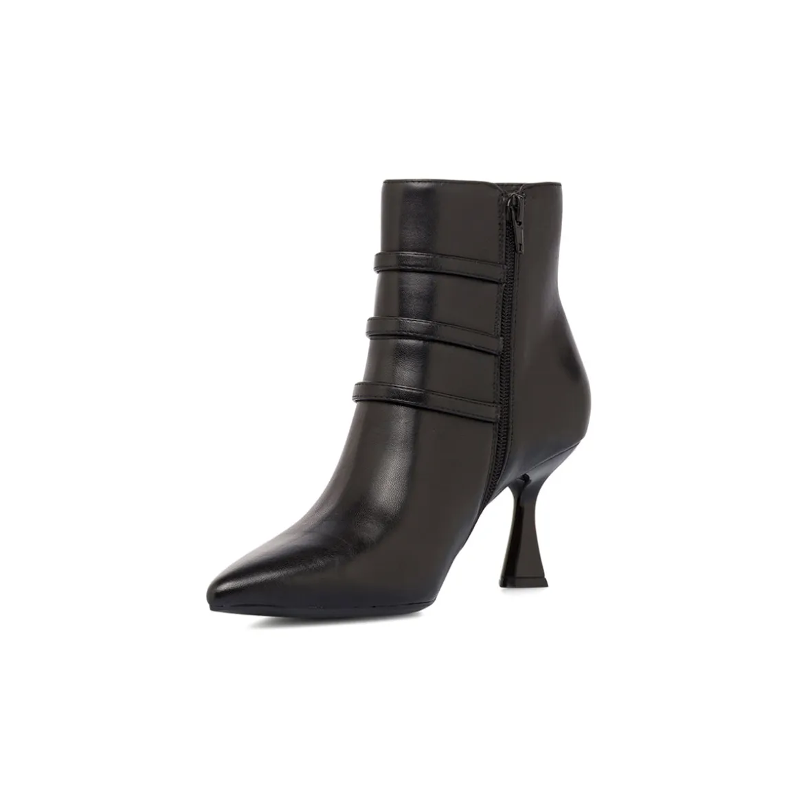 Stivaletti neri da Donna in Pelle con fibbie e tacco 5,5 cm Primopiano