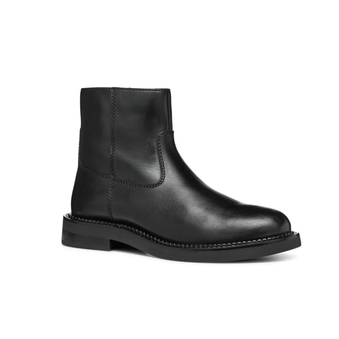 Stivaletti neri da Donna in pelle con suola traspirante Geox