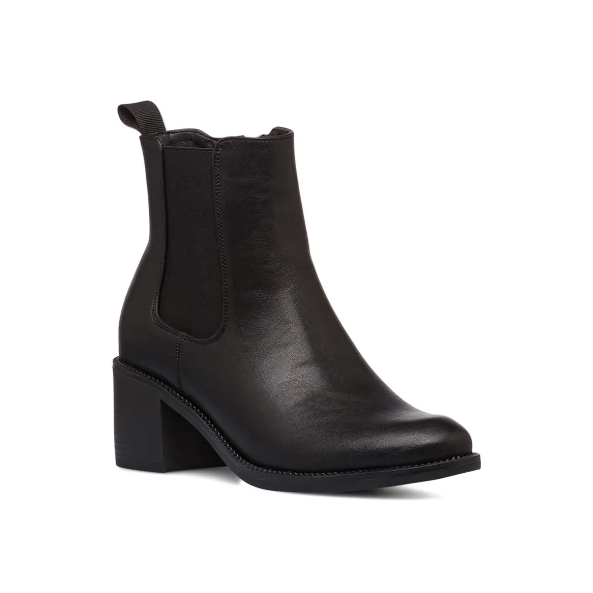 Stivaletti neri da donna con fascia elastica e tacco 6 cm Lora Ferres
