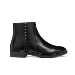 Stivaletti neri da Donna in pelle con dettagli metallici Geox