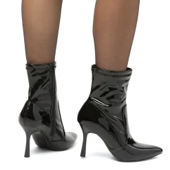 Stivaletti neri da Donna con tacco 9 cm effetto vernice Lora Ferres