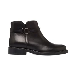 Stivaletti neri da donna in pelle con cinturino P Essentials