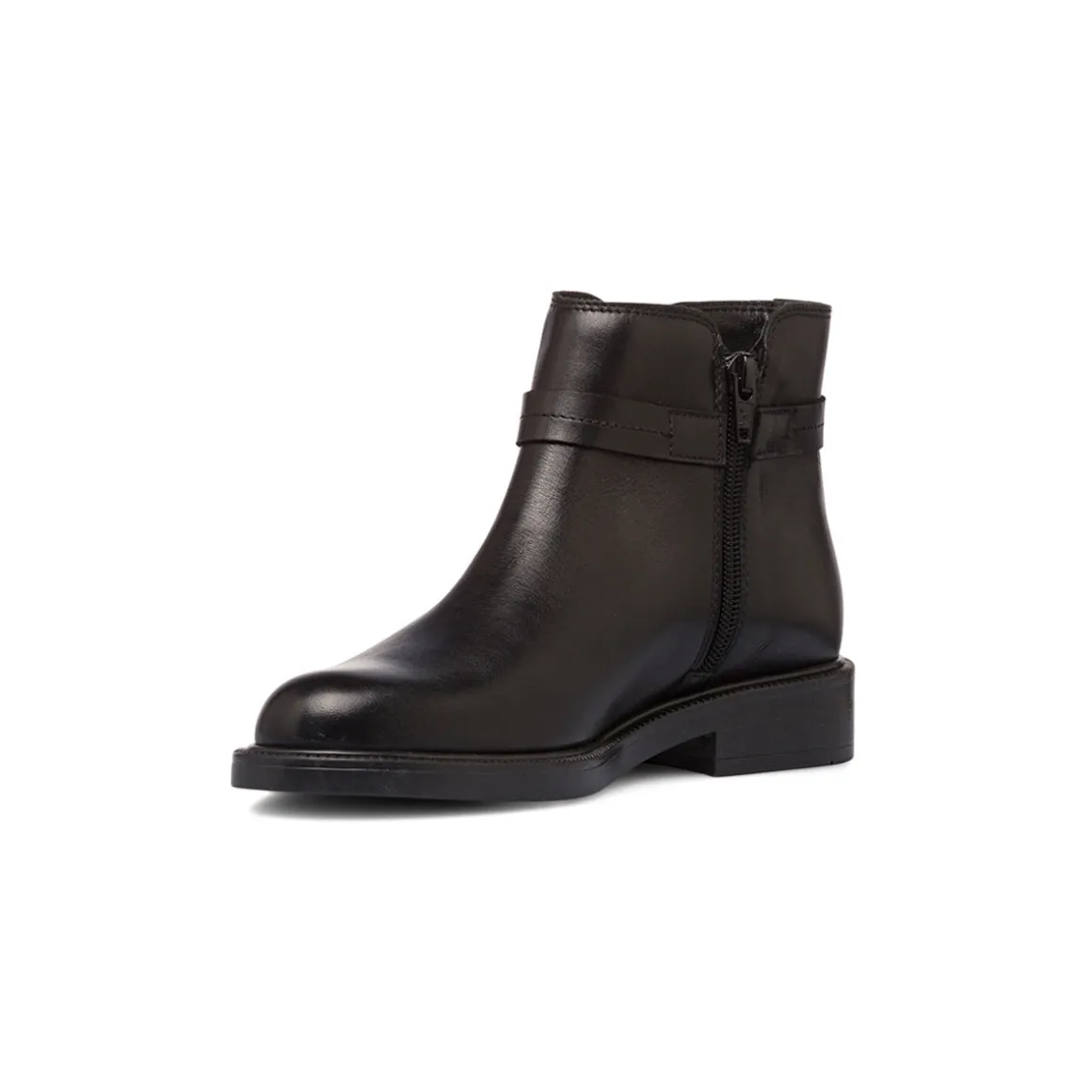 Stivaletti neri da donna in pelle con cinturino P Essentials