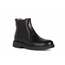 Stivaletti neri da Donna in pelle con suola traspirante Geox