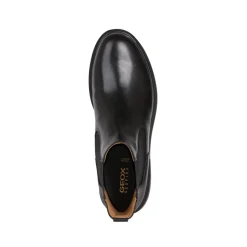 Stivaletti neri da Donna in pelle con suola traspirante Geox