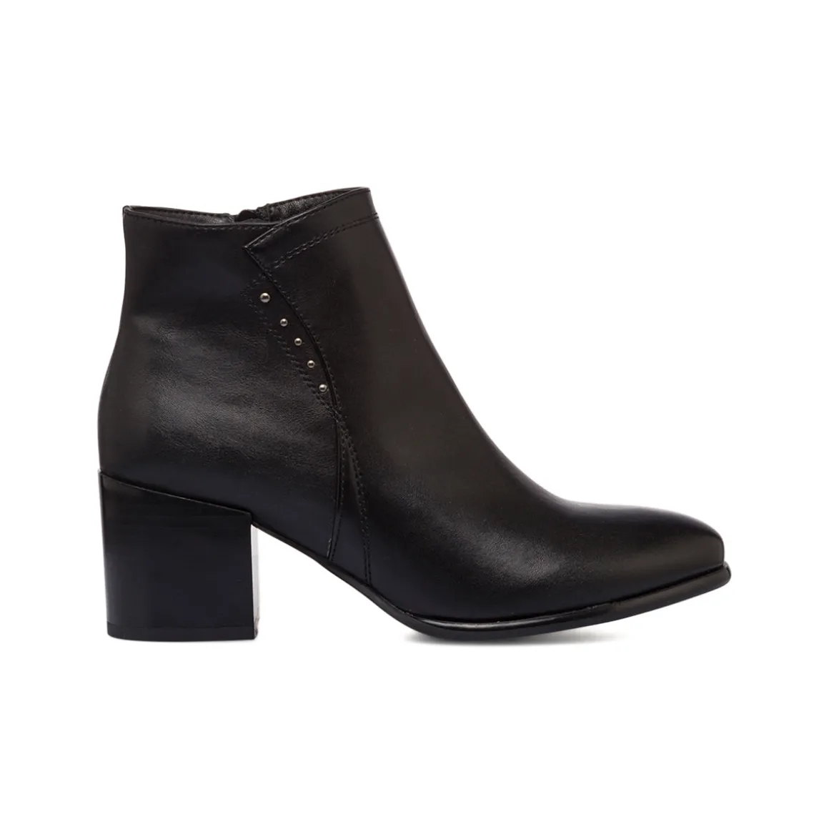 Stivaletti neri da donna con tacco 6 cm e borchie Lora Ferres