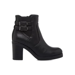 Stivaletti neri da Donna con fibbie e tacco 8,5 cm Lora Ferres