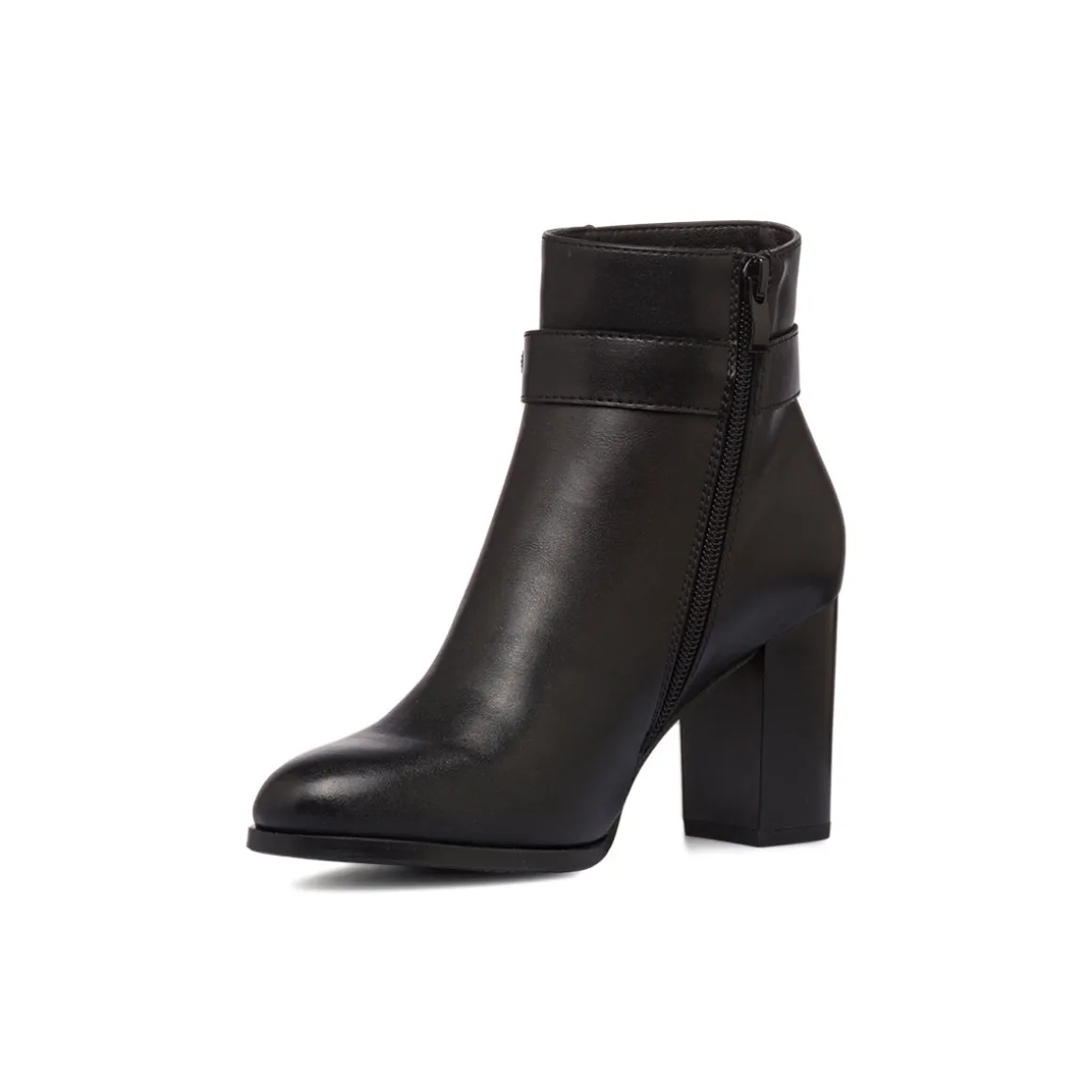 Stivaletti neri da Donna con fibbia e tacco 8 cm Lora Ferres