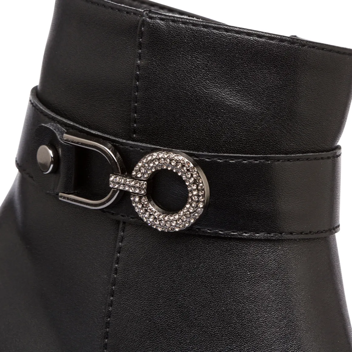 Stivaletti neri da Donna con fibbia e tacco 8 cm Lora Ferres