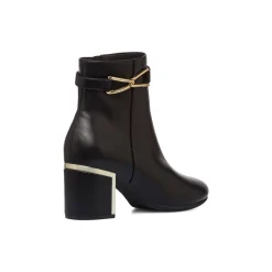 Stivaletti neri eleganti con tacco 6 cm da donna con dettaglio laminato Lora Ferres